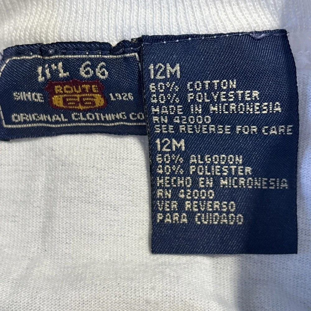 Vintage Route 66 Girls Sleeveless Floral Embroidered Blue Dress & Shirt 12 Month